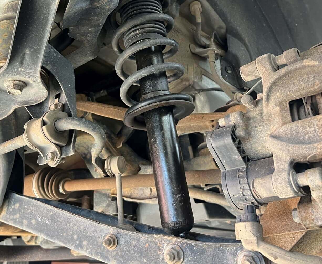 Suspension work on a car
